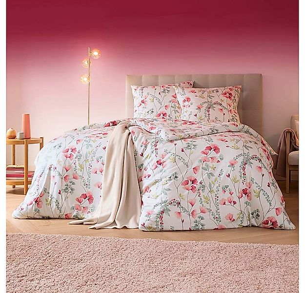 Estella Bettwäsche Estella Mako Jersey Bettwäsche 135x200 Livia magenta Blu günstig online kaufen