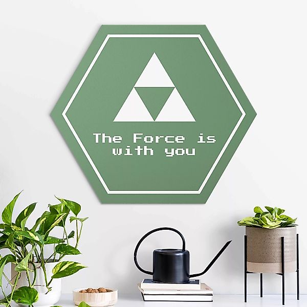 Hexagon-Alu-Dibond Bild Gaming Symbol The Force is with You günstig online kaufen