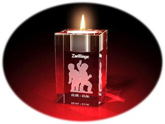 GLASFOTO.COM Teelichthalter Sternzeichen, Geburtstag, Geburtstagsgeschenk, günstig online kaufen