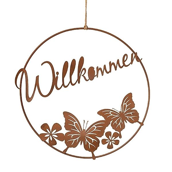 Linoows Dekoobjekt Hänger Willkommen, Edelrost Fensterdeko günstig online kaufen