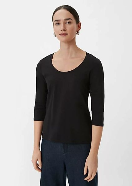 Comma Shirttop 3/4-Arm-Shirt aus Jersey Logo günstig online kaufen