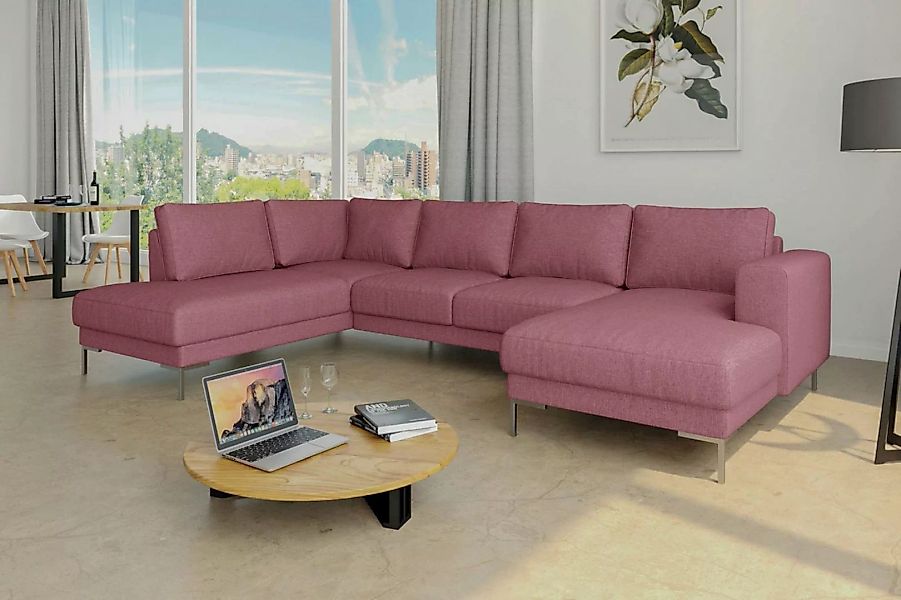 99rooms Wohnlandschaft Santini, Sofa, U-Form, Metall günstig online kaufen