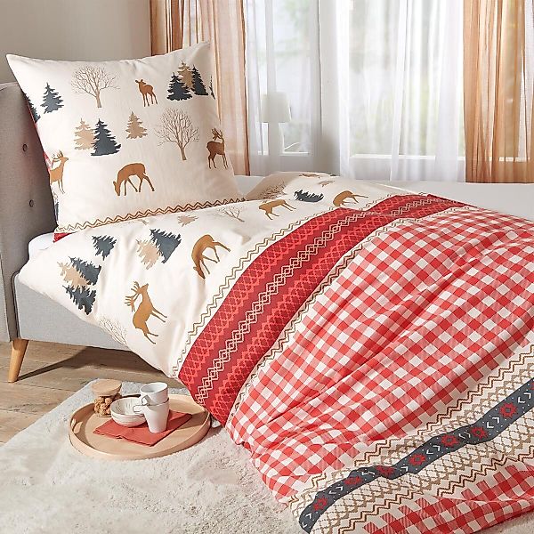 TRAUMSCHLAF Bettwäsche Landhaus, Flanell, 2 teilig, günstig online kaufen