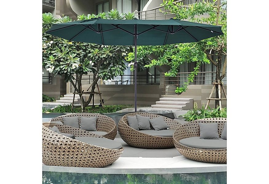 Outsunny Sonnenschirm Terrassenschirm mit Schirmständer Handkurbel, LxB: 45 günstig online kaufen