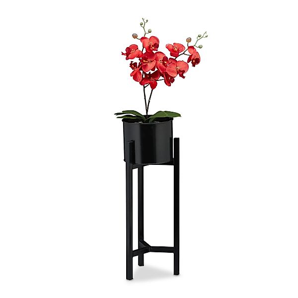 relaxdays Blumenständer Blumentopf Ständer, Schwarz günstig online kaufen