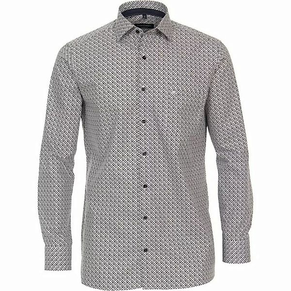 CASAMODA Langarmhemd Große Größen Langarmhemd bügelfrei braun-weiß gemuster günstig online kaufen