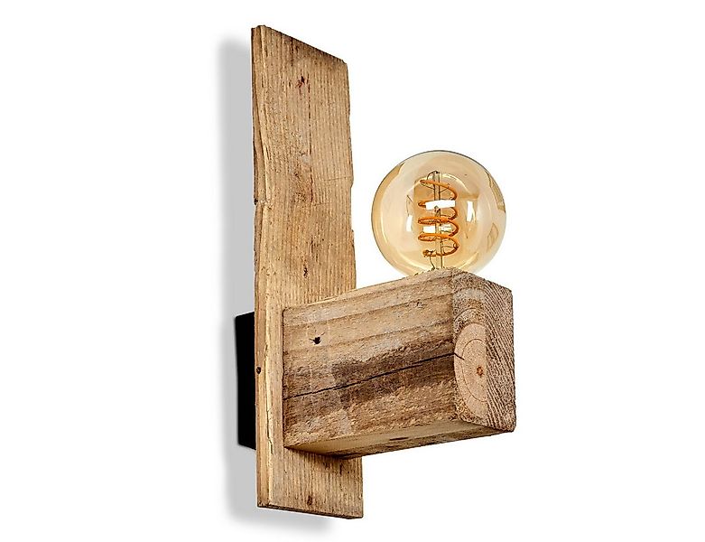 hofstein Wandleuchte »Cartura« Wandlampe aus Metall/Holz in Schwarz/Natur, günstig online kaufen