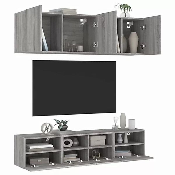 vidaXL TV-Schrank 5-tlg. Wohnwand Grau Sonoma Holzwerkstoff (1-St) günstig online kaufen