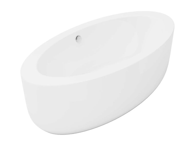 Freistehende Badewanne oval - 251 L - 185 x 90 x 58 cm - Acryl - Weiß - MAR günstig online kaufen