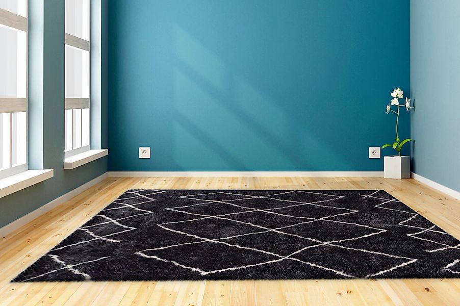 my home Hochflor-Teppich »Bella«, rechteckig, 27 mm Höhe, Retro, Wohnzimmer günstig online kaufen