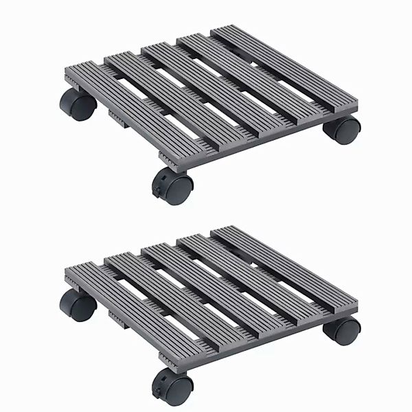 vidaXL Blumenständer Pflanzenroller 2 Stk. Grau günstig online kaufen