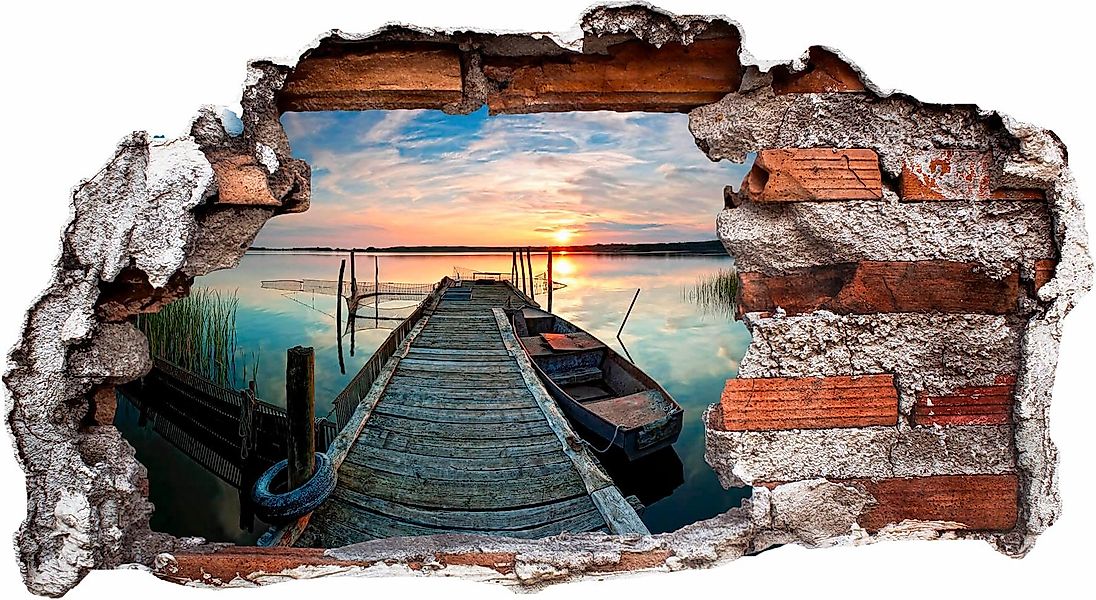 Wall-Art Wandtattoo "Sunset at the lake" günstig online kaufen
