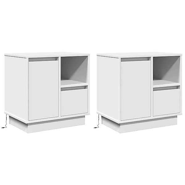 vidaXL Nachttisch mit 2 Stk Weiß 50 x 34,5 x 50 cm Holzwerkstoff 869579 günstig online kaufen