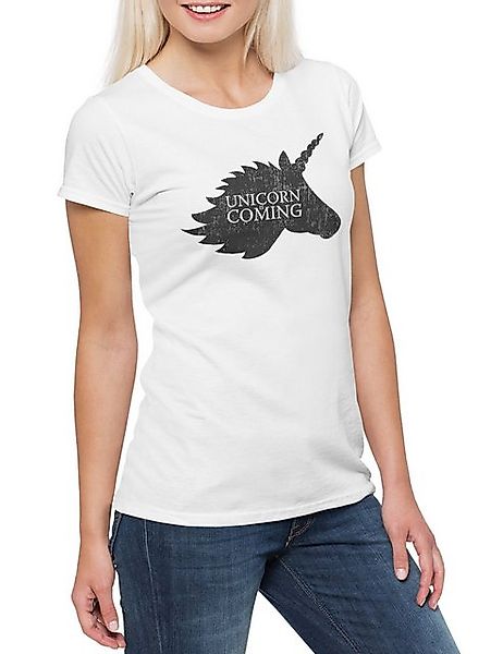 Urban Backwoods Print-Shirt Unicorn Is Coming Damen T-Shirt Fun Game of Swo günstig online kaufen