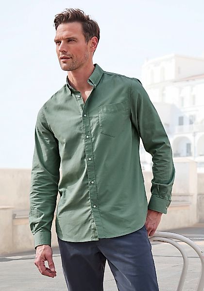 H.I.S Langarmhemd "regular-fit" mit Button-down-Kragen, reine Baumwolle günstig online kaufen