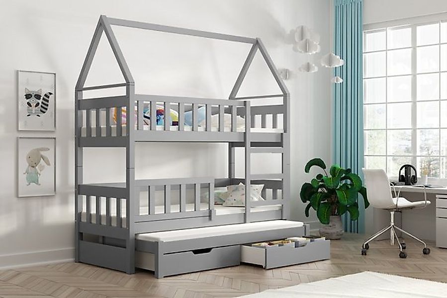 thematys Hochbett Haus Etagenbett Stockbett mit abnehmbaren Rausfallschutz günstig online kaufen