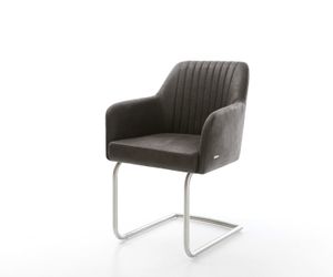 DELIFE Polsterstuhl Greg-Flex, Freischwinger rund Edelstahl günstig online kaufen