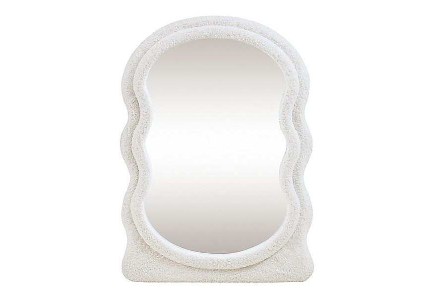 en.casa Wandspiegel, »Brummen« 80 x 60 cm mit Teddystoff-Rahmen Weiß günstig online kaufen