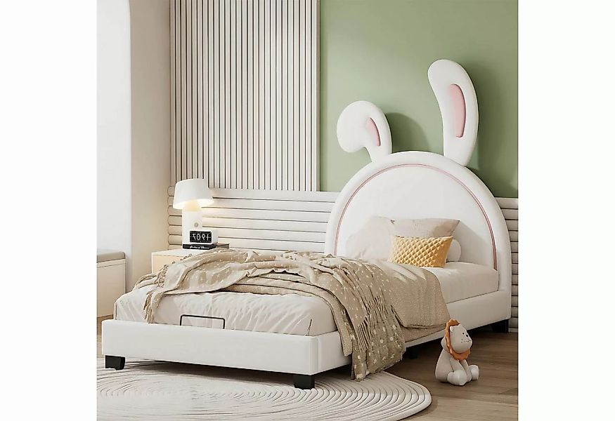 BlingBin Polsterbett Kinderbett mit Lattenrosten und Rückenlehne 90*200cm ( günstig online kaufen