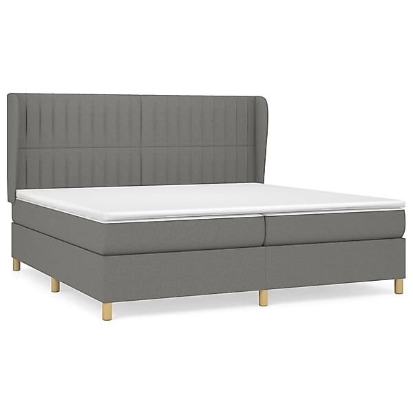 vidaXL Boxspringbett Boxspringbett mit Matratze Dunkelgrau 200x200 cm Stoff günstig online kaufen