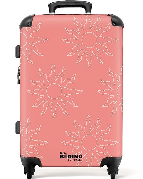 NoBoringSuitcases.com© Hartschalen-Trolley Rosa Sonnenmuster 67 cm günstig online kaufen