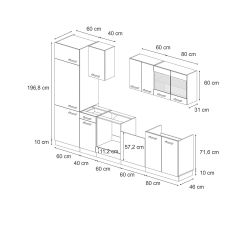 Vicco Küchenzeile R-Line, Beton/Anthrazit, 300 cm günstig online kaufen