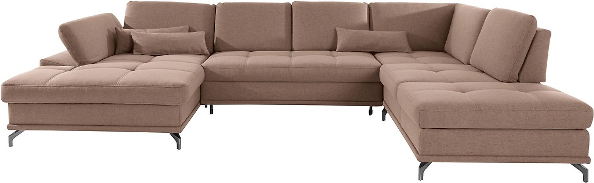 Places of Style Wohnlandschaft "Costello U-Form, mit Sitztiefenverstellung, günstig online kaufen