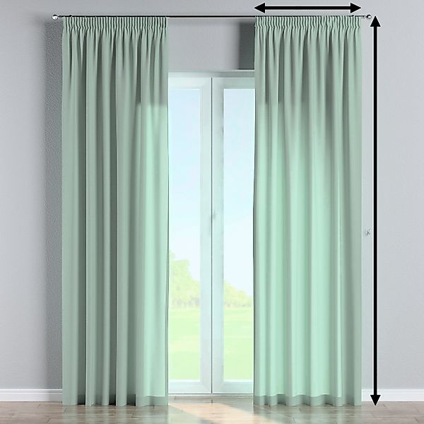 Gefütterter Vorhang mit Kräuselband, grün, Loneta (133-61) günstig online kaufen