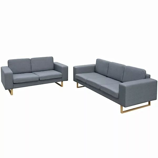 vidaXL Sofa 2-Sitzer und 3-Sitzer Sofa Set Hellgrau günstig online kaufen