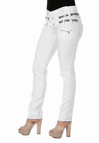 Cipo & Baxx Slim-fit-Jeans, mit modischem Dreifach-Bund in Straight Fit günstig online kaufen