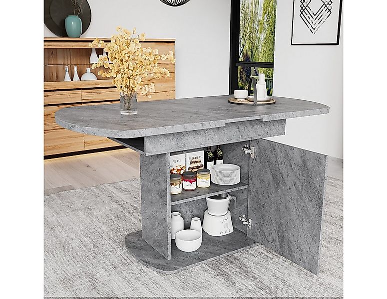 HAUSS SPOLE Esstisch 110/130x70x75cm, Ausziehbarer ovaler Esstisch mit Stau günstig online kaufen