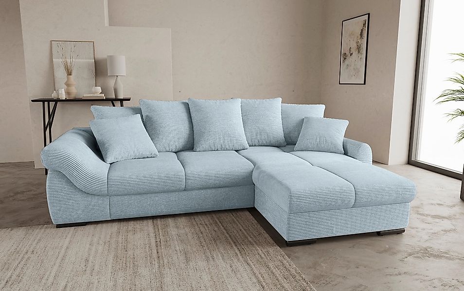 Mr. Couch Ecksofa "Livorno L-Form", inkl. Hochschläfer-Bettauszug, XL-Bettk günstig online kaufen