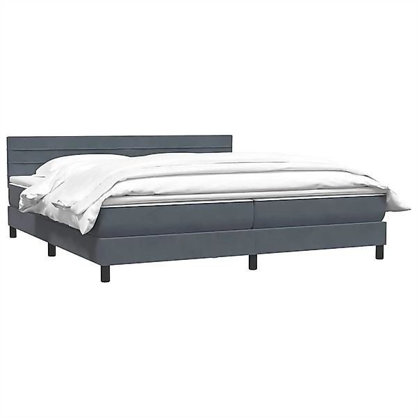 vidaXL Boxspringbett mit Matratze Dunkelgrau 180x210 cm Samt 3316318 günstig online kaufen
