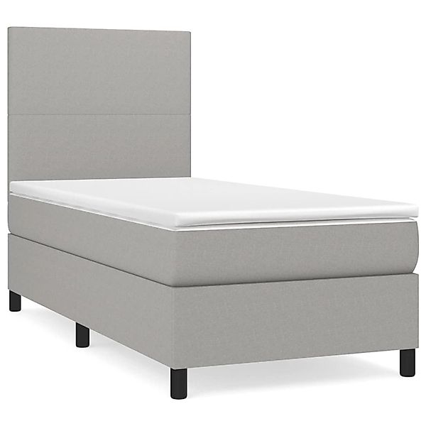 vidaXL Boxspringbett mit Matratze Hellgrau 90x190 cm Stoff1377593 günstig online kaufen