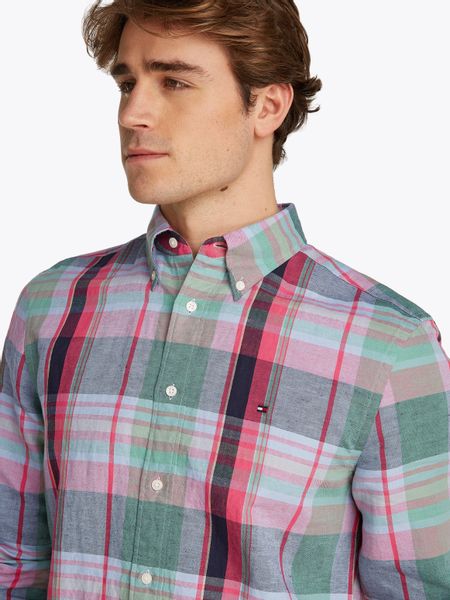 Tommy Hilfiger Langarmhemd LINEN BLEND MADRAS günstig online kaufen