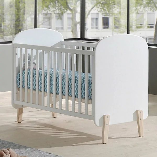Babybett Gitterbett SLIGO-12 Lack weiß, Kiefer massiv, 60 x 120 cm Liegeflä günstig online kaufen