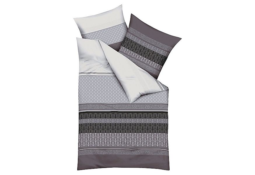 Kaeppel Bettwäsche VALENCIA, 135 x 200 cm, Grau, Baumwolle, Feinbiber, mit günstig online kaufen