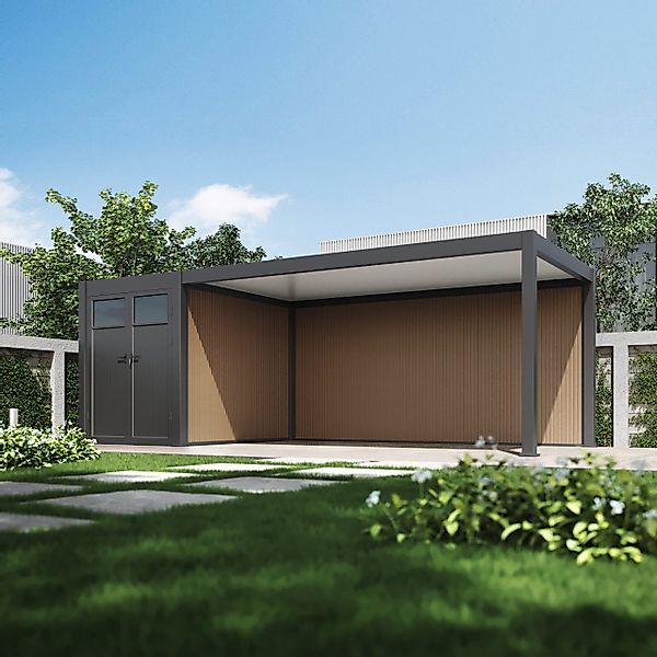 Weide Anlehncarport Weide WPC Holz Optik günstig online kaufen