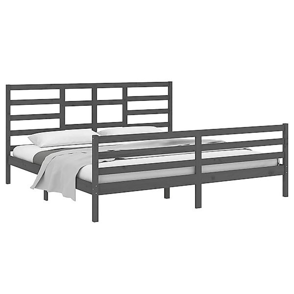 vidaXL Bett Massivholzbett Grau 200x200 cm günstig online kaufen