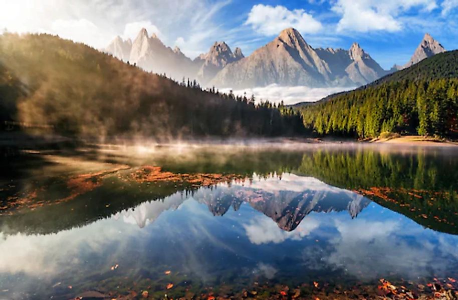Papermoon Fototapete »Mountain Lake Autumn Fog« günstig online kaufen