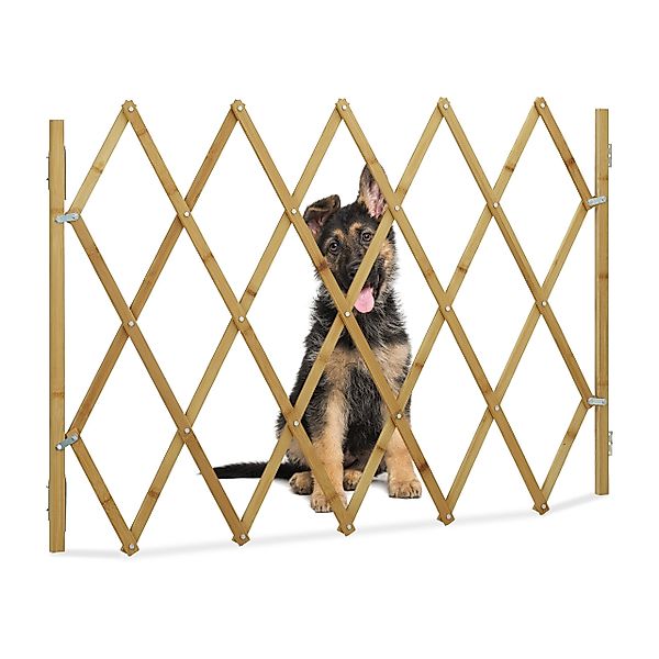 relaxdays Treppenschutzgitter Ausziehbares Hundeabsperrgitter Bambus günstig online kaufen