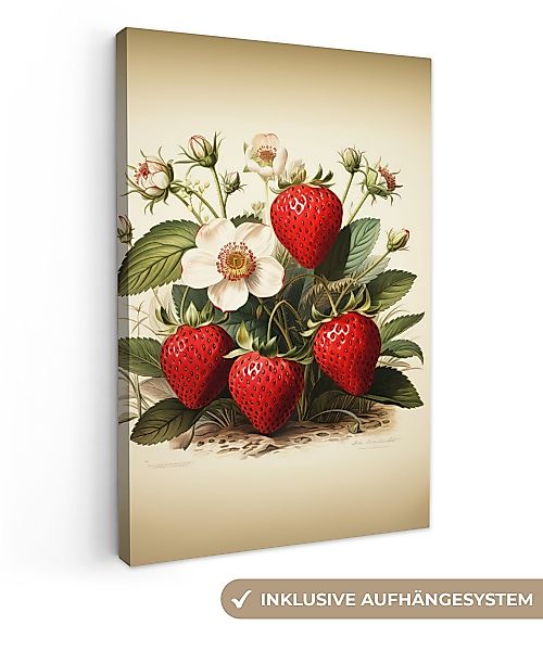 OneMillionCanvasses® Leinwandbild Vintage - Erdbeere - günstig online kaufen