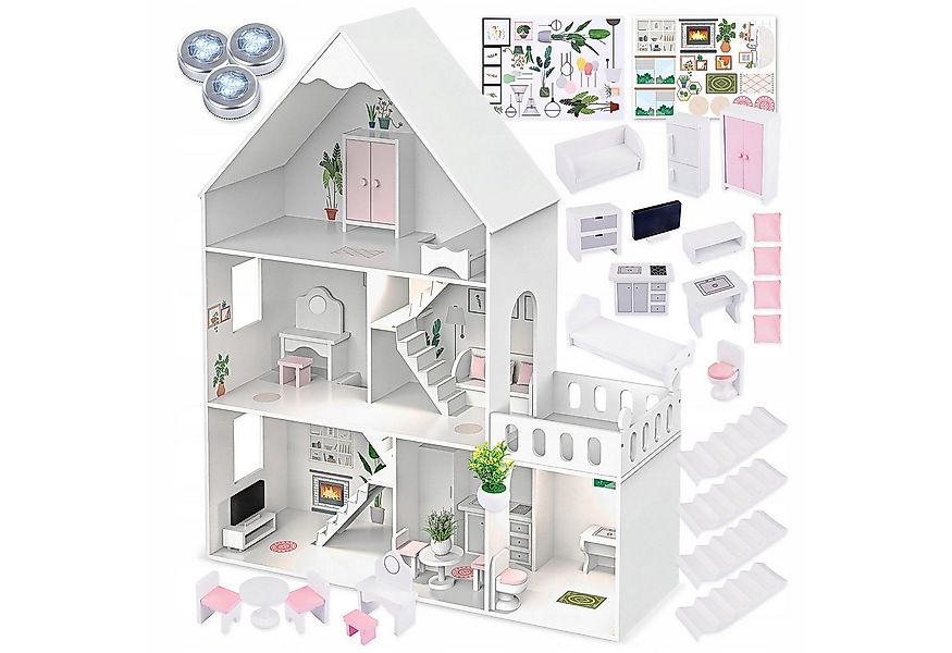 Green Series Puppenhaus Puppenhaus Holz Groß – LED Traumvilla – Kinderzimme günstig online kaufen