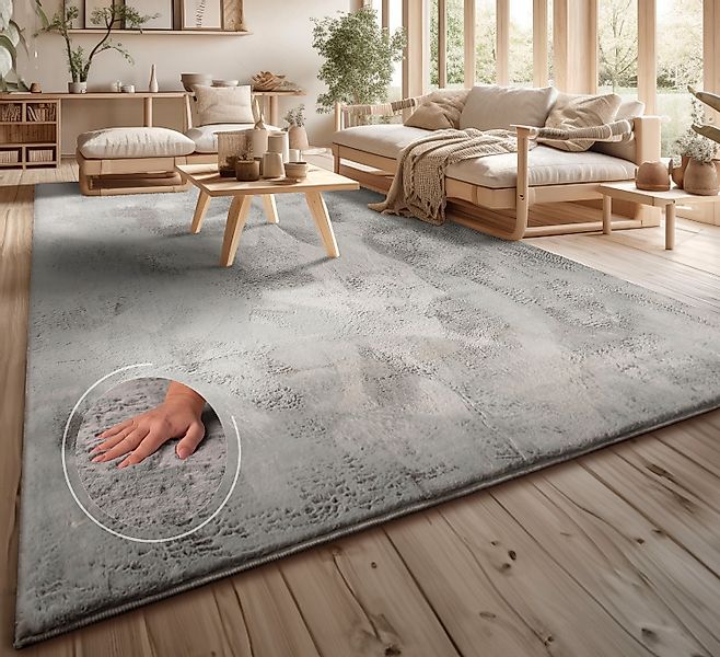 Fellteppich »Lottano«, rechteckig, 14 mm Höhe, Langflor, Kunstfell, Uni Far günstig online kaufen