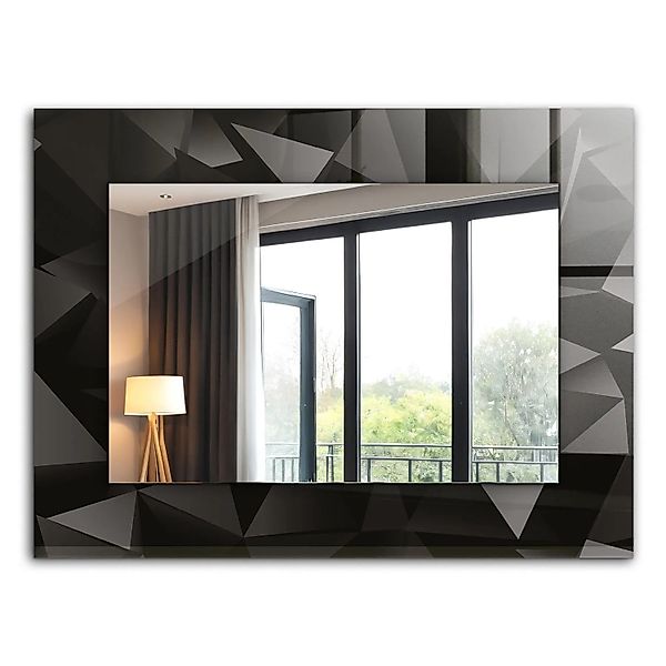 Tulup Spiegel mit Aufdruck Schwarze Geometrische Formen 80x60 cm Rechteckig günstig online kaufen