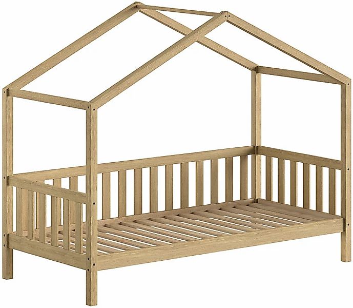 Vipack Hausbett »Dallas aus massiver Eiche, natur geölt in zeitlosem Design günstig online kaufen