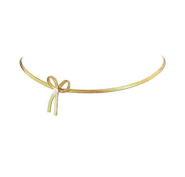 Order & Smile Schmuck Choker Choker Kette gold: Edelstahl Halskette mit Sch günstig online kaufen