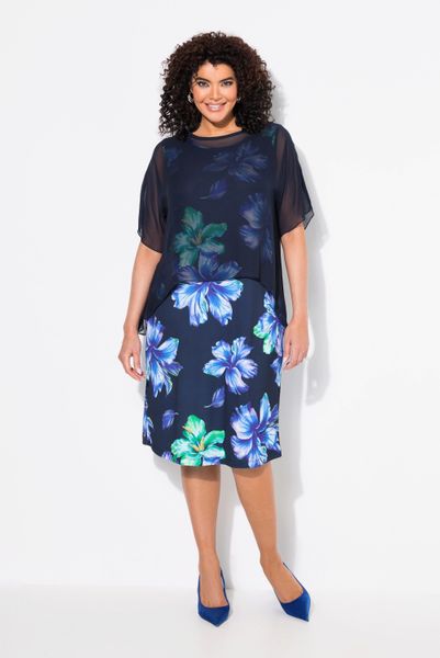 Ulla Popken Cocktailkleid Kleid Blüten doppellagig günstig online kaufen