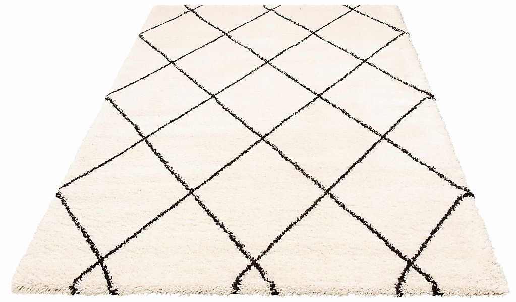 Leonique Hochflor-Teppich »Belle«, rechteckig, Rauten-Design, weiche Haptik günstig online kaufen