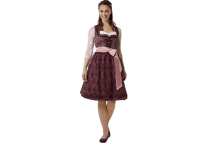 dressforfun Dirndl hochwertiges & elegantes Trachtenkleid Liah Bordeauxrot günstig online kaufen